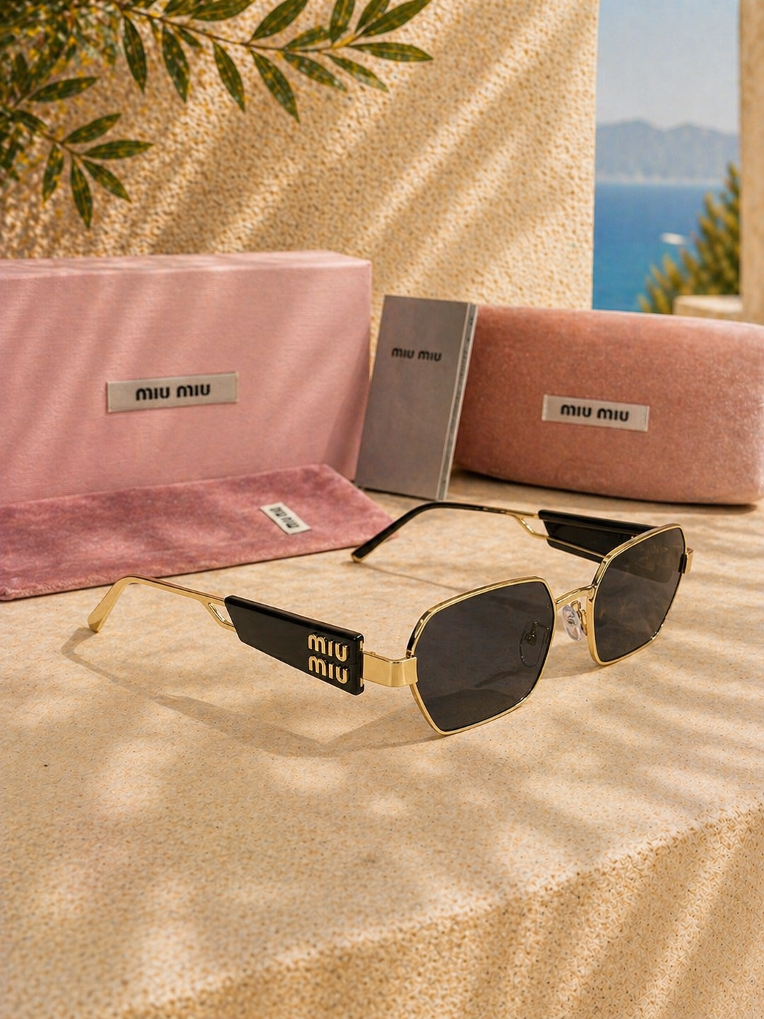 Miu Miu Miu Miu MU 53WS ZVN5S0 58 Geometrik Kadın Güneş Gözlüğü