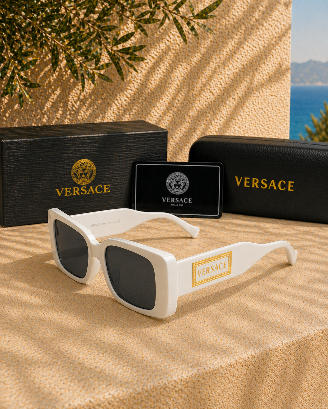Versace Versace VE4476U 5459/87 Beyaz Dikdörtgen Kadın Güneş Gözlüğü