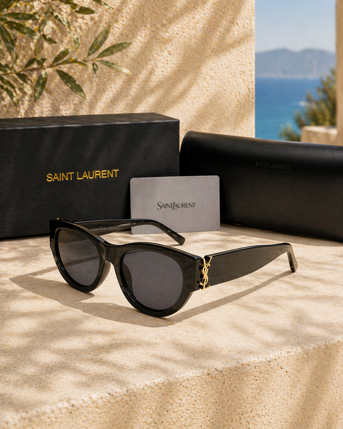 Saint Laurent Saint Laurent SL M94 001 YSL Logolu Cat-Eye Kadın Güneş Gözlüğü