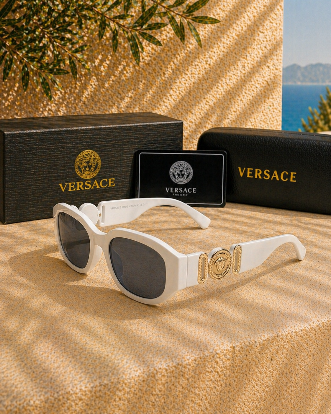 Versace Versace Biggie VE4361 Beyaz Medusa Logolu Unisex Güneş Gözlüğü