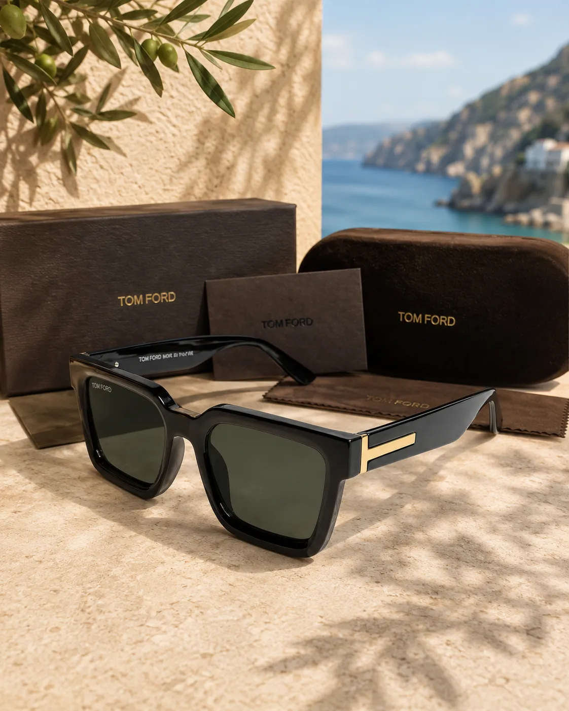 TOM FORD Tom Ford Icon Siyah Geometrik Erkek Güneş Gözlüğü