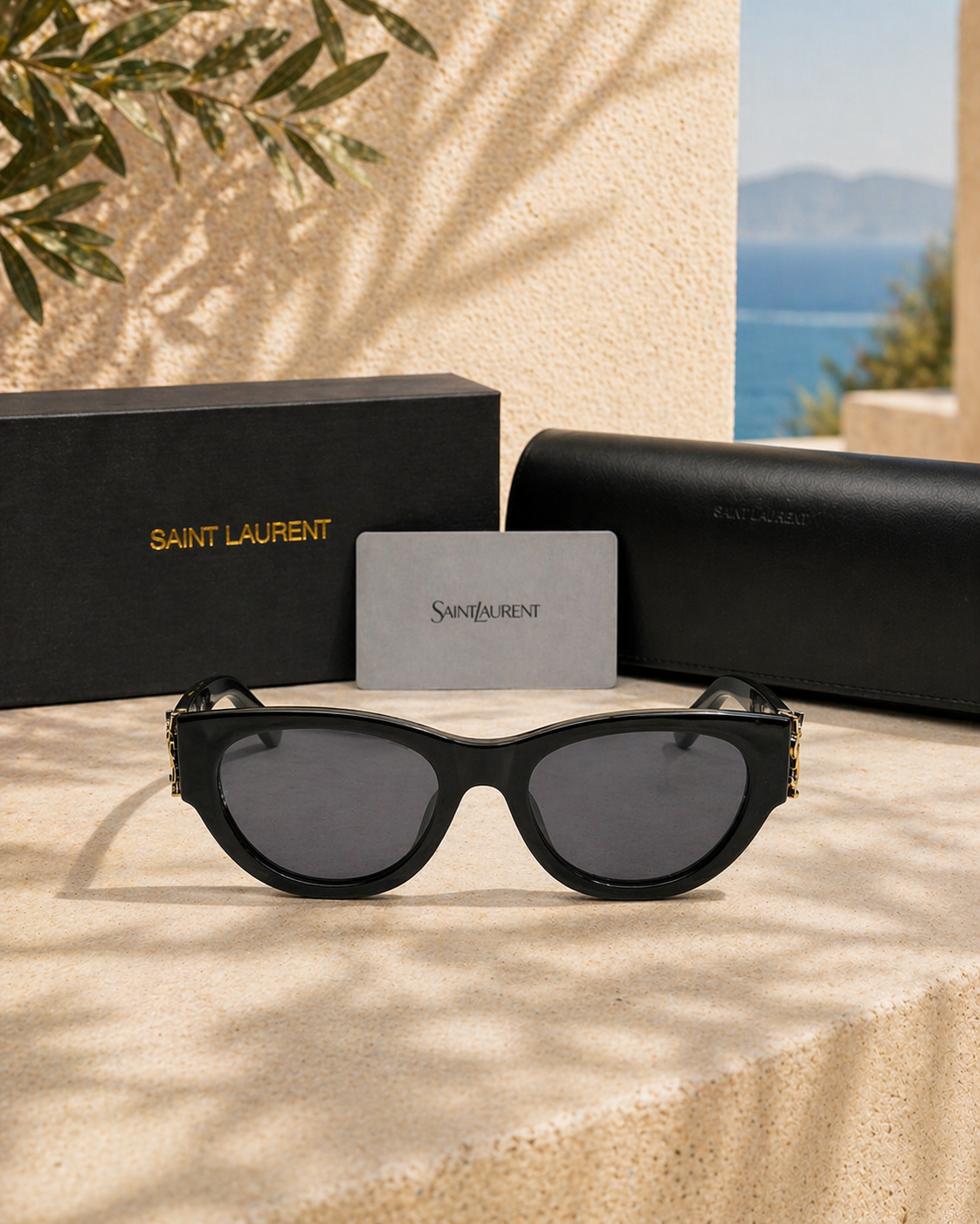 Saint Laurent SL M94 001 YSL Logolu Cat-Eye Kadın Güneş Gözlüğü