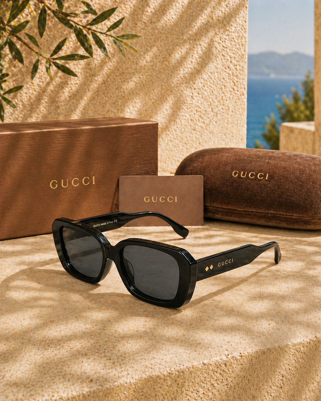 Gucci Gucci GG1531SK 001 Logolu Kare Kadın Güneş Gözlüğü
