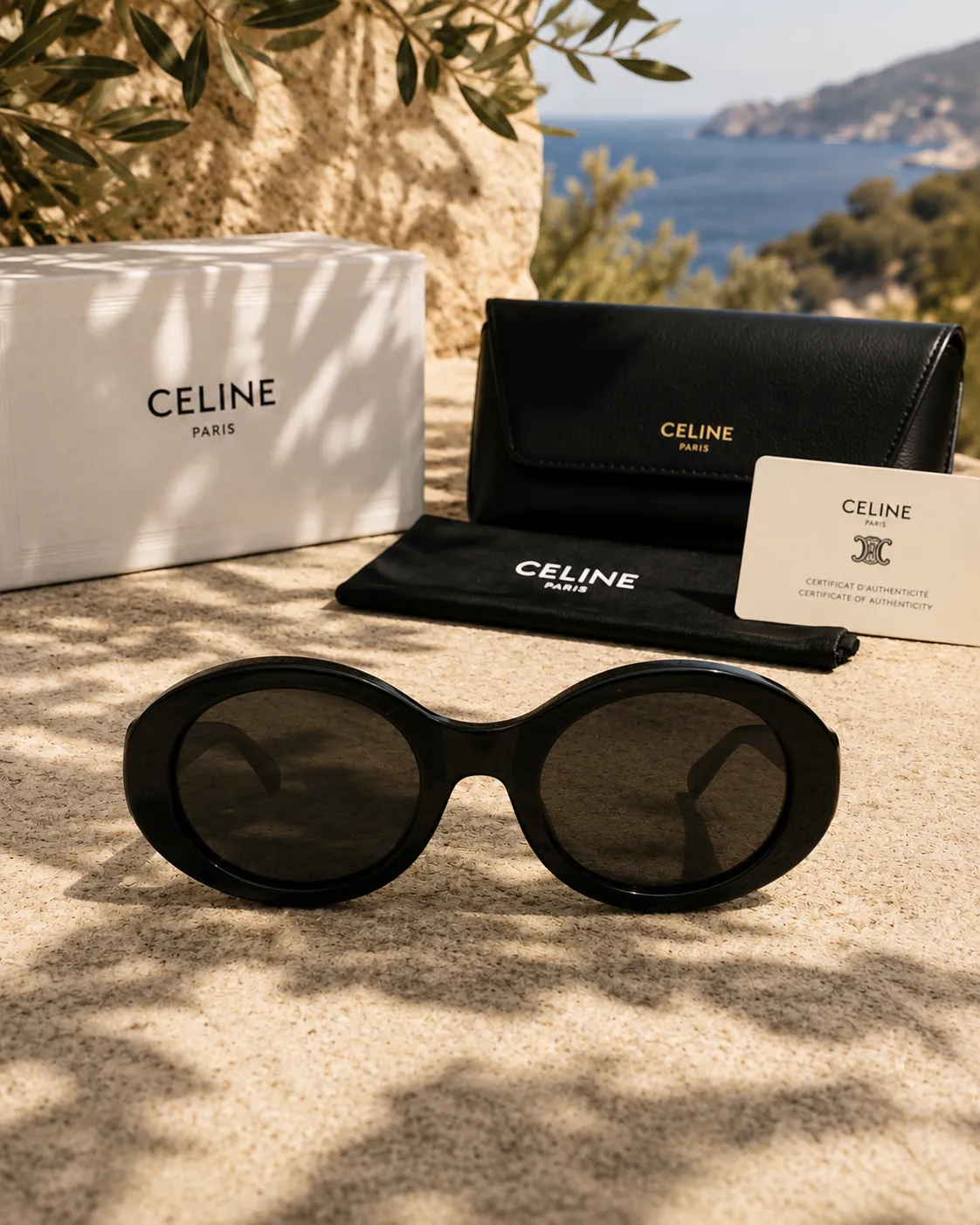 Celine Celine Triomphe 01 Oval CL40194U Siyah Güneş Gözlüğü