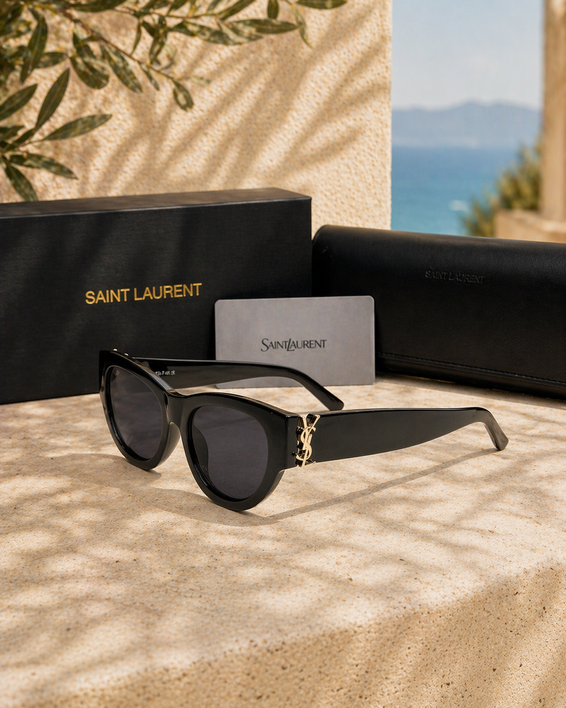 Saint Laurent Saint Laurent SL M94 001 YSL Logolu Cat-Eye Kadın Güneş Gözlüğü