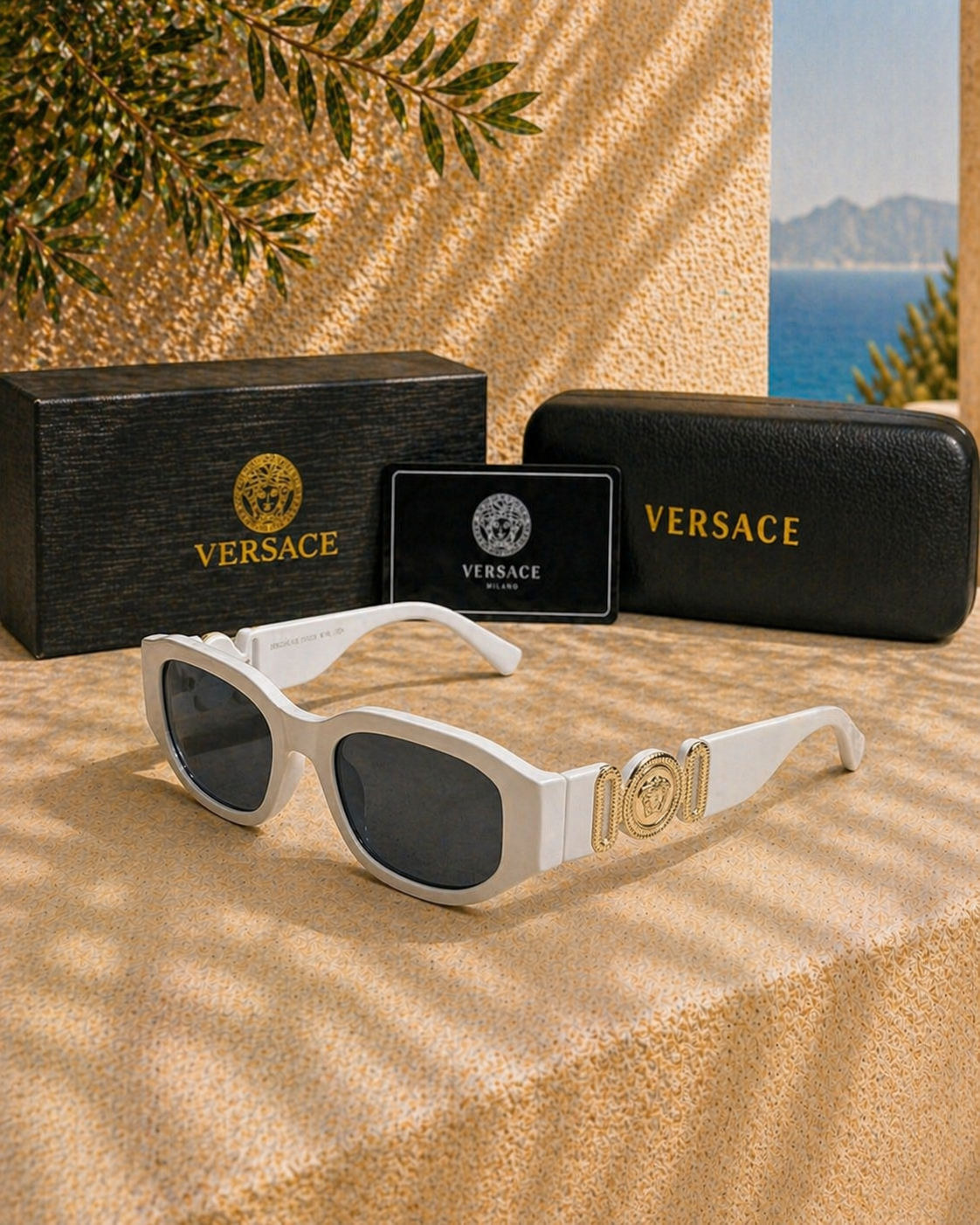 Versace Versace Biggie VE4361 Beyaz Medusa Logolu Unisex Güneş Gözlüğü