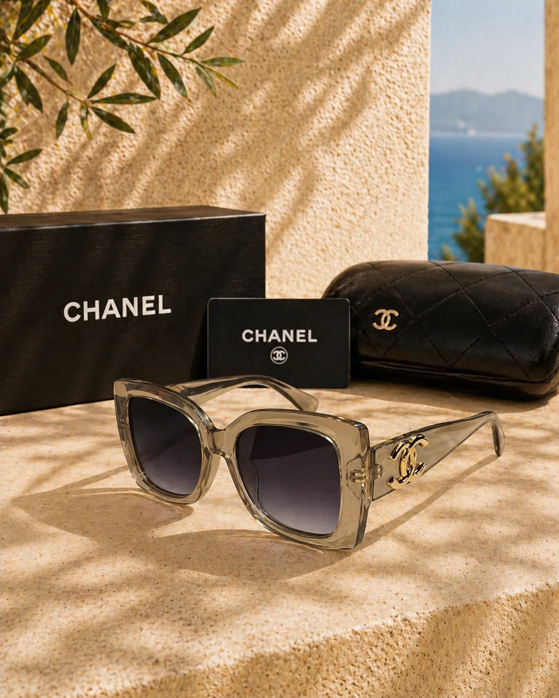 Chanel Chanel CC Logolu Şeffaf Füme Kadın Güneş Gözlüğü