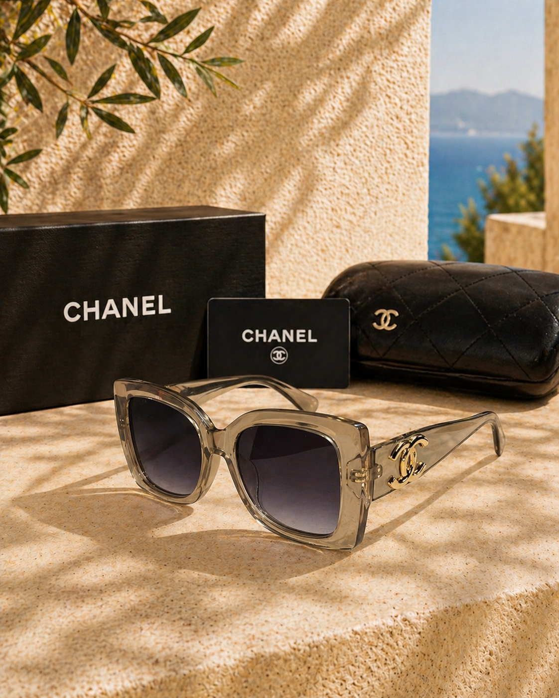 Chanel Chanel CC Logolu Şeffaf Füme Kadın Güneş Gözlüğü