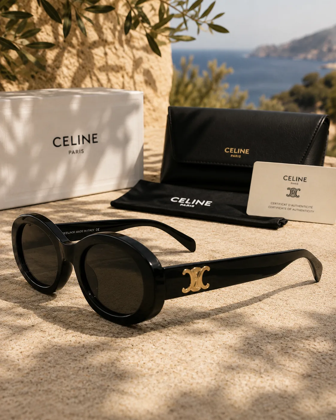 Celine Celine Triomphe 01 Oval CL40194U Siyah Güneş Gözlüğü