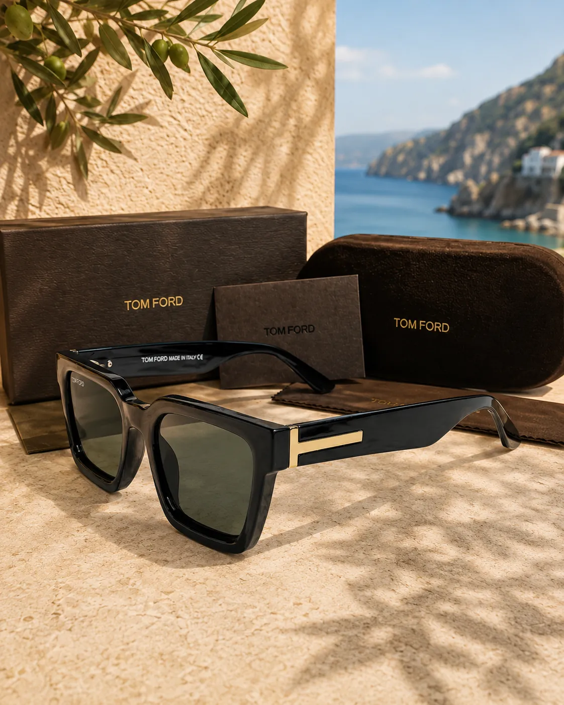 TOM FORD Tom Ford Icon Siyah Geometrik Erkek Güneş Gözlüğü