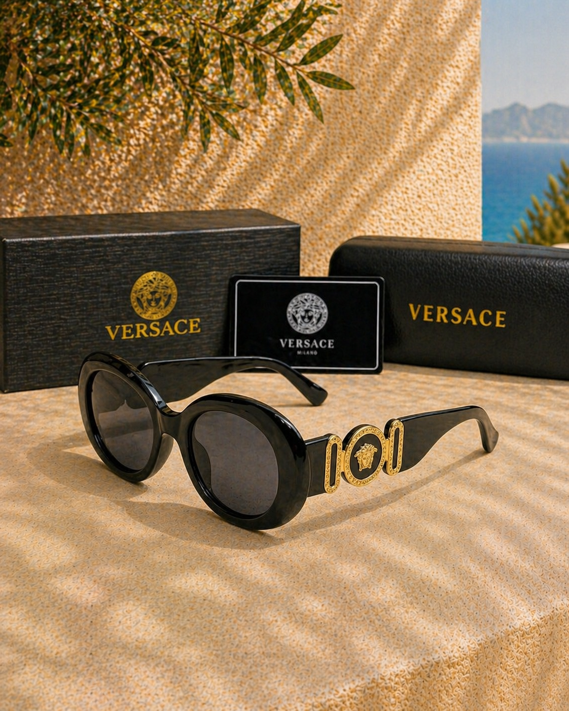 Versace VE4426BU Kristal Medusa Logolu Kadın Güneş Gözlüğü