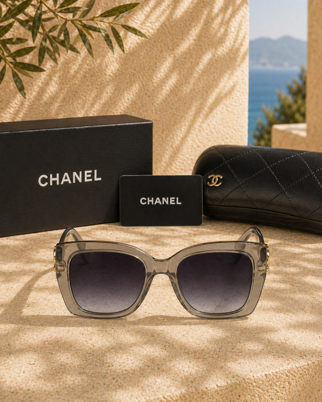 Chanel Chanel CC Logolu Şeffaf Füme Kadın Güneş Gözlüğü