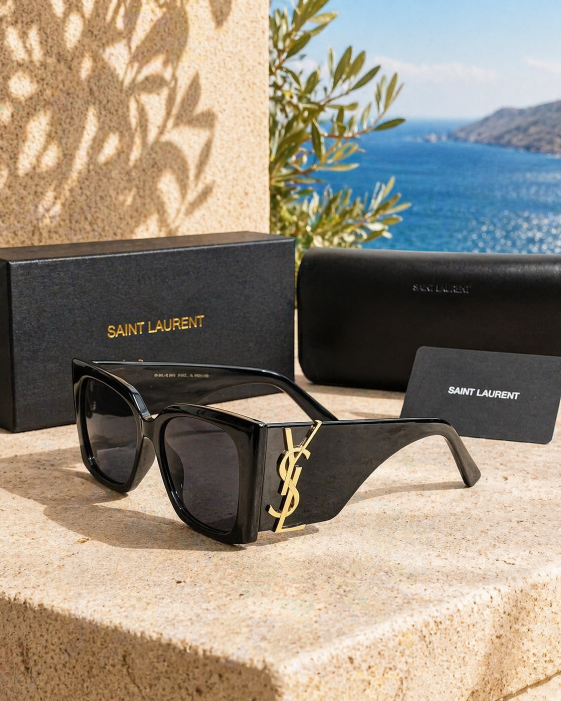 Saint Laurent SL M119 Blaze YSL Logolu Oversized Kadın Güneş Gözlüğü