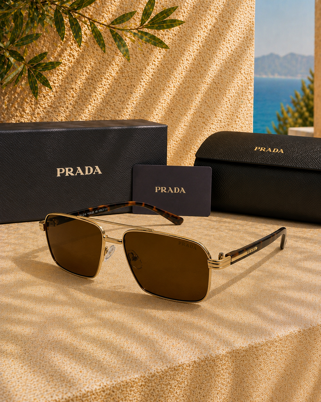 Prada Prada PR A57S / PR57S 5AK90F Dikdörtgen Unisex Güneş Gözlüğü