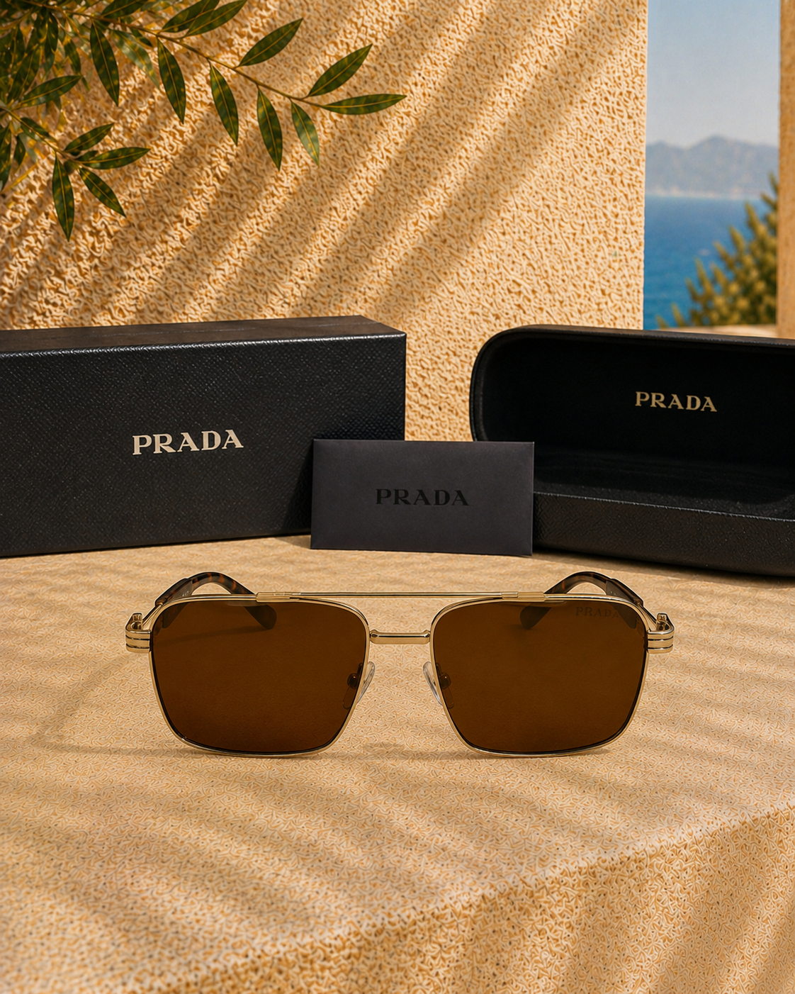 Prada Prada PR A57S / PR57S 5AK90F Dikdörtgen Unisex Güneş Gözlüğü