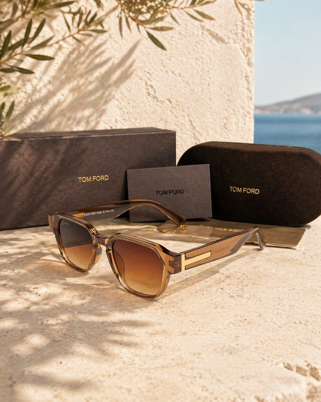 Tom Ford T Logolu Retro Kare Unisex Güneş Gözlüğü