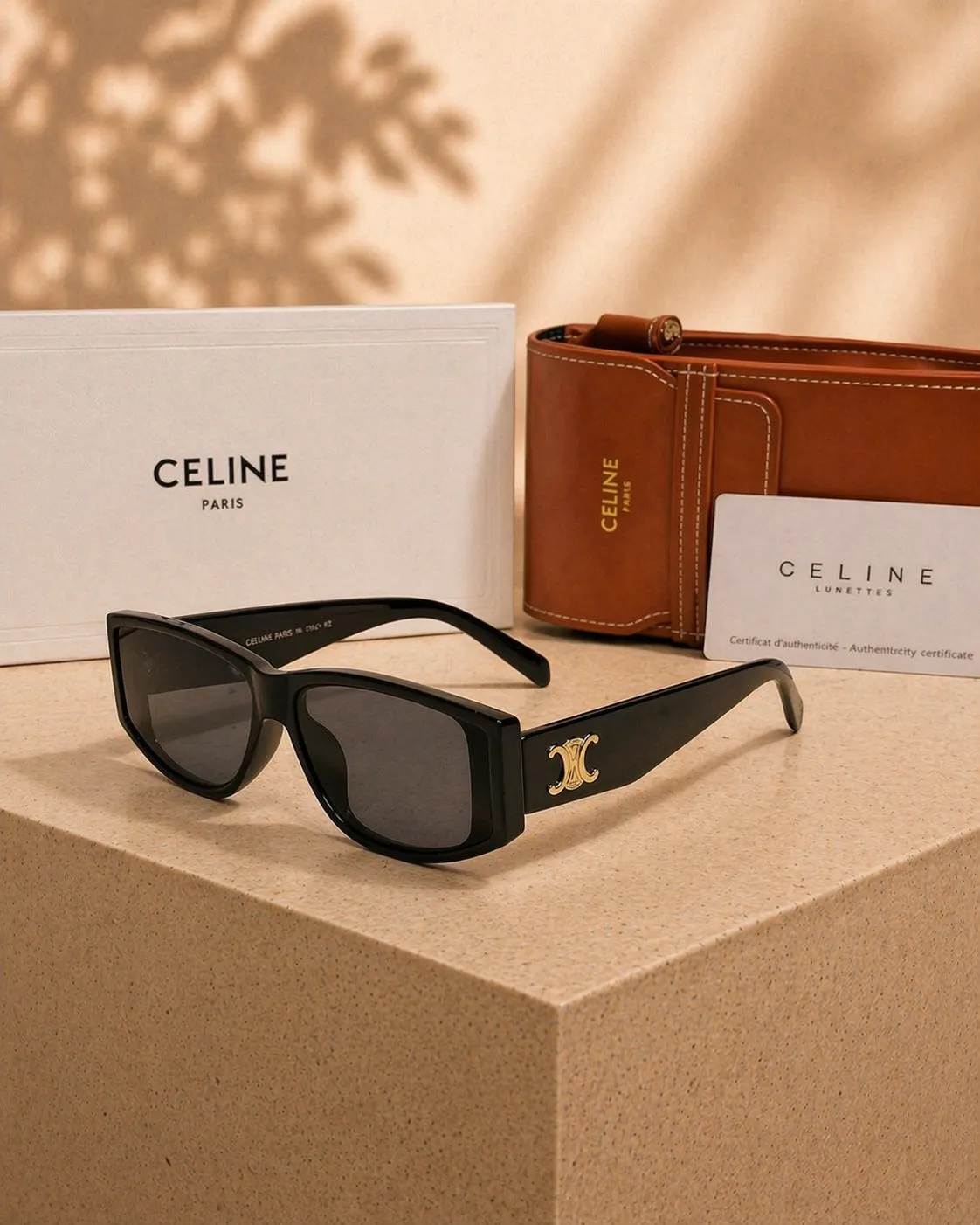 Celine Celine Triomphe CL40227U Siyah Dikdörtgen Kadın Güneş Gözlüğü