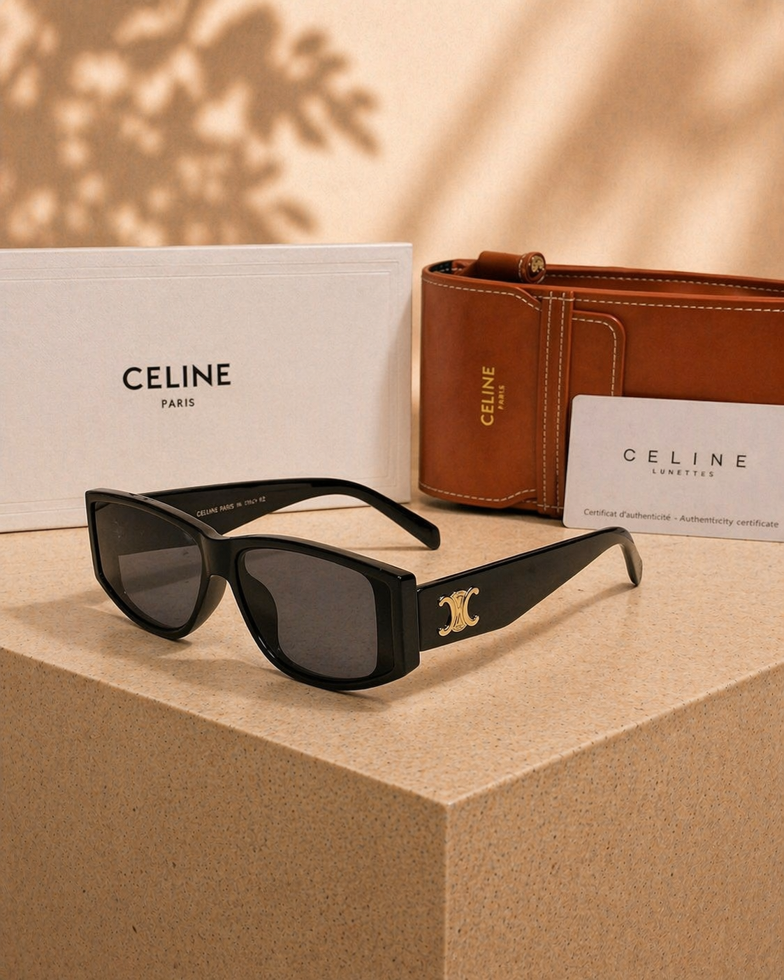 Celine Celine Triomphe CL40227U Siyah Dikdörtgen Kadın Güneş Gözlüğü