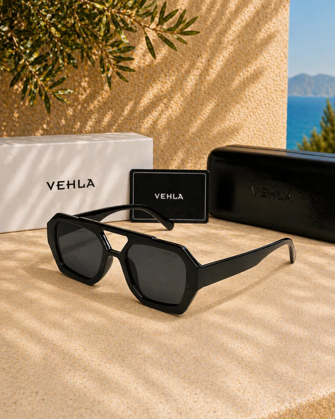 Vehla Vehla River Çift Köprülü Geometrik Unisex Güneş Gözlüğü