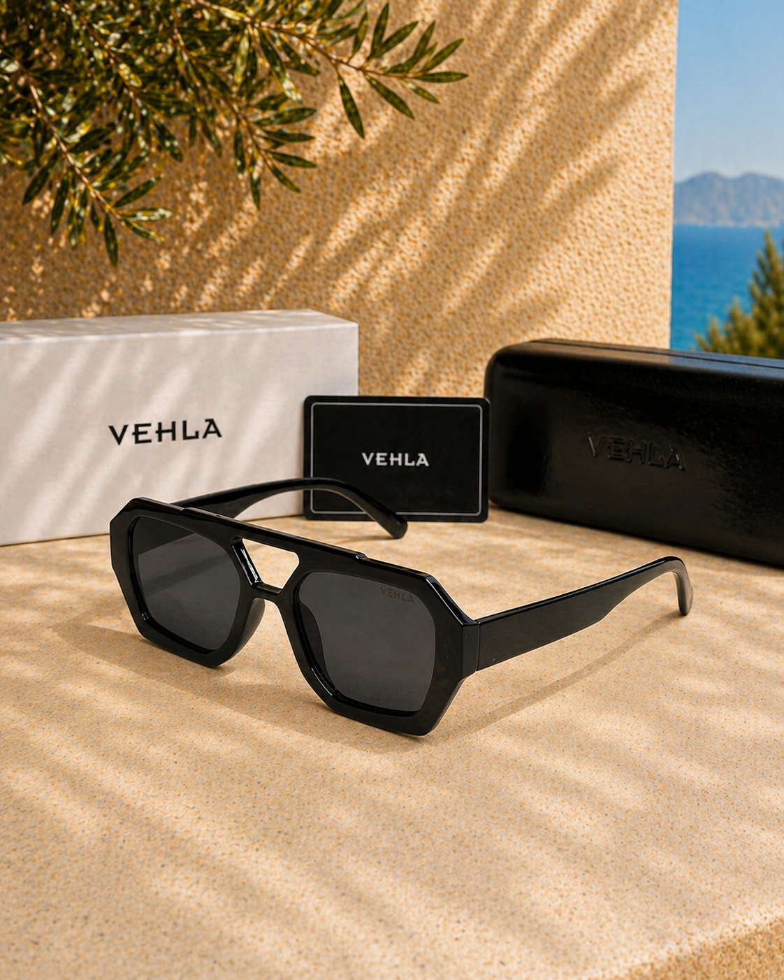 Vehla Vehla River Çift Köprülü Geometrik Unisex Güneş Gözlüğü