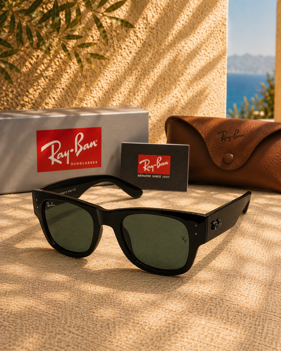 Ray Ban Ray-Ban Mega Wayfarer RB0840S Parlak Siyah Unisex Güneş Gözlüğü