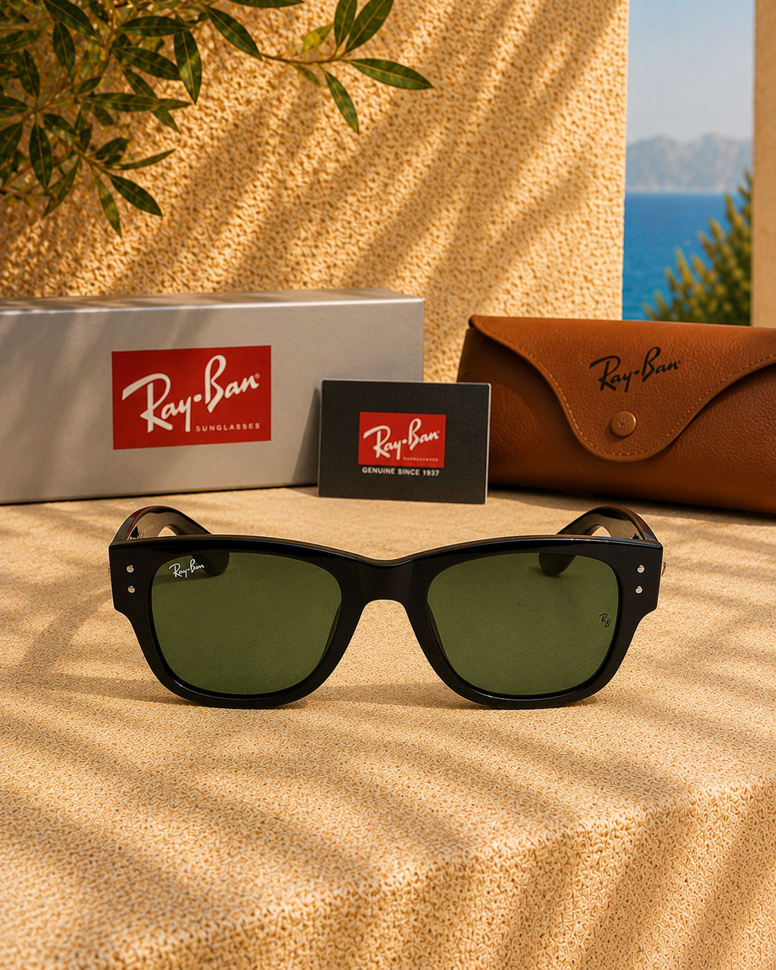 Ray Ban Ray-Ban Mega Wayfarer RB0840S Parlak Siyah Unisex Güneş Gözlüğü