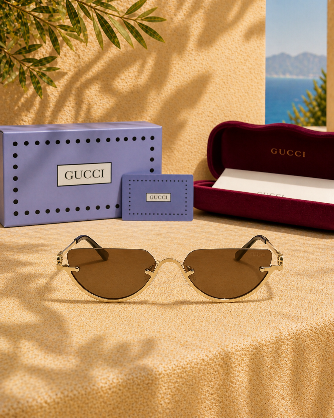 Gucci GG 1603S Double G Logolu Cat-Eye Kadın Güneş Gözlüğü