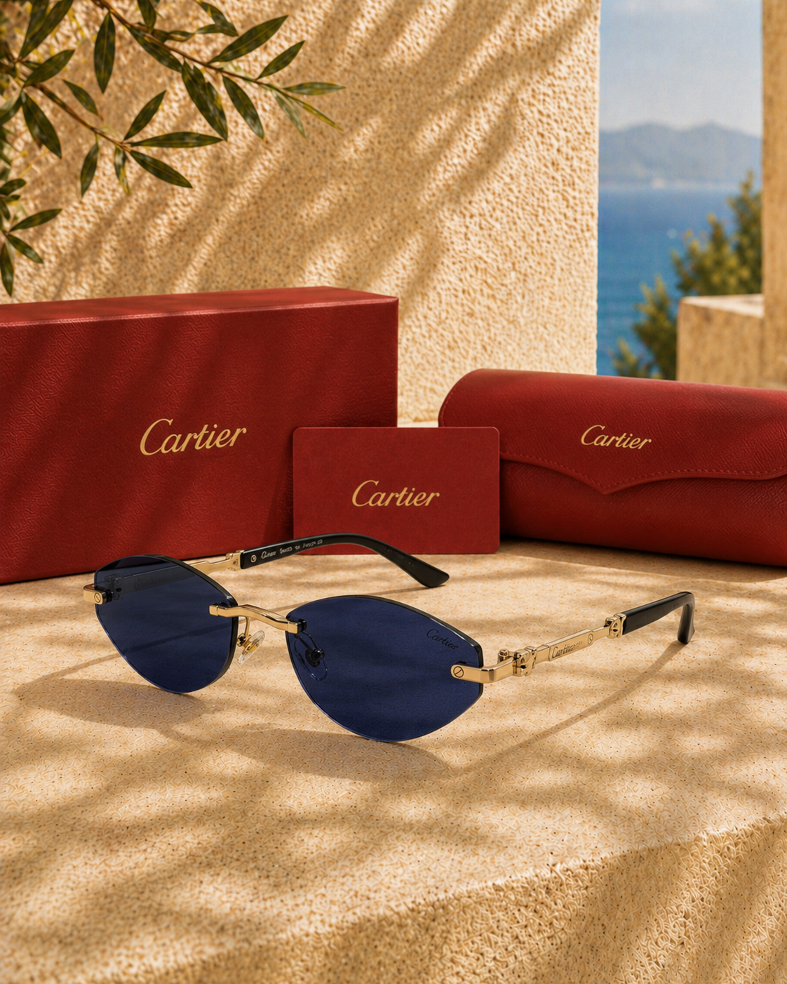 Cartier Cartier CT0551S Panthère Rimless Cat-Eye Kadın Güneş Gözlüğü