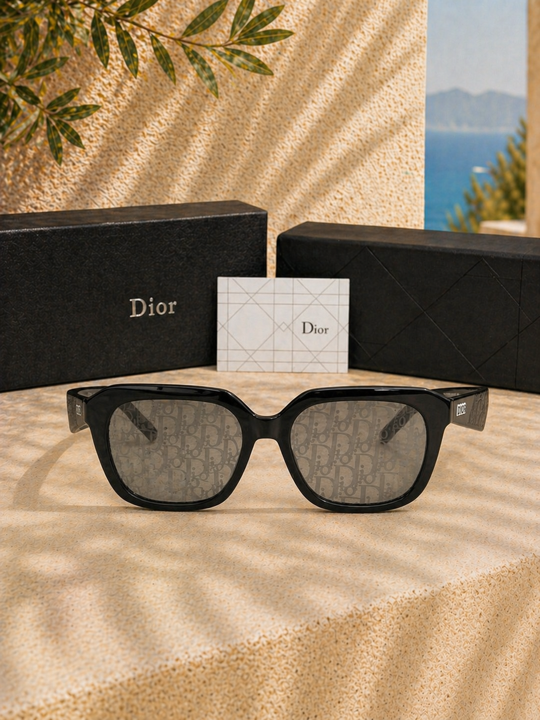 Dior Oblique Desenli Gümüş Aynalı Unisex Güneş Gözlüğü