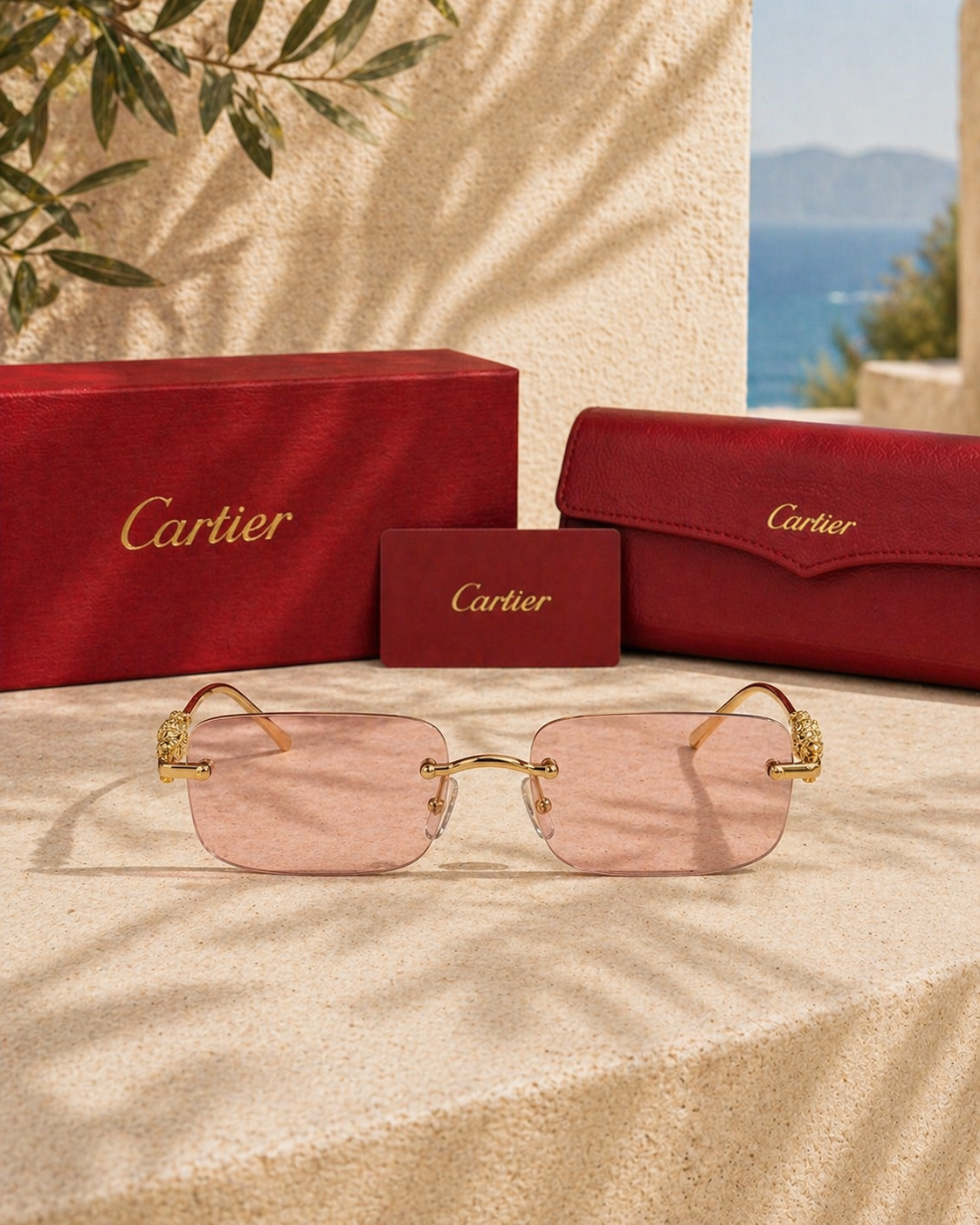 Cartier Cartier Panthère Rimless Dikdörtgen Güneş Gözlüğü