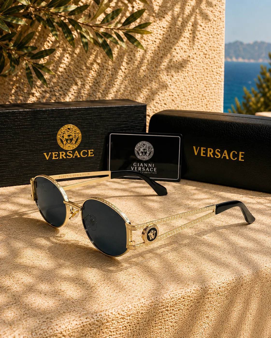 Versace Gianni Versace Vintage Mod. S68 Oval Gold Güneş Gözlüğü
