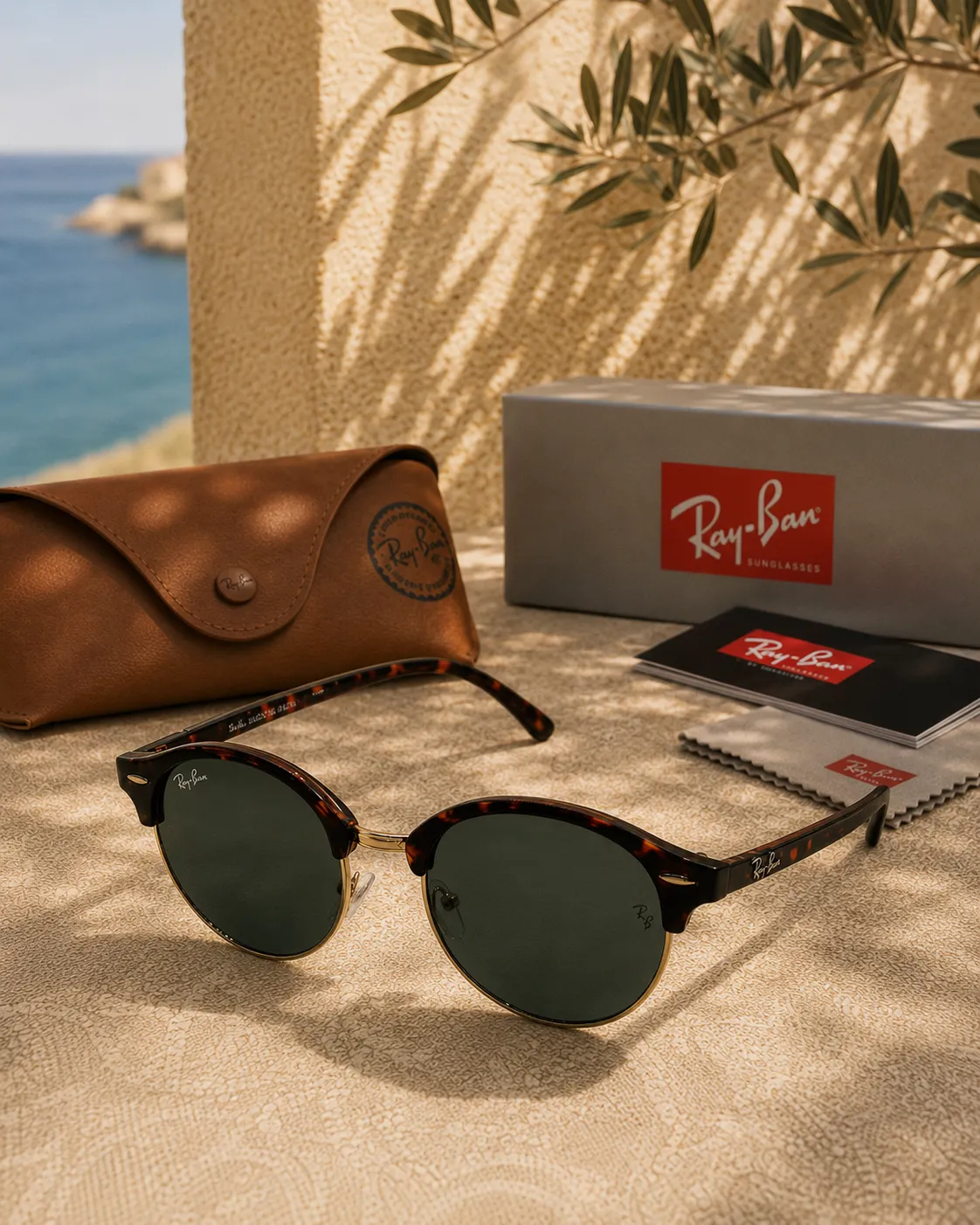 Ray Ban Ray-Ban Clubround Classic RB4246 Red Havana Unisex Güneş Gözlüğü
