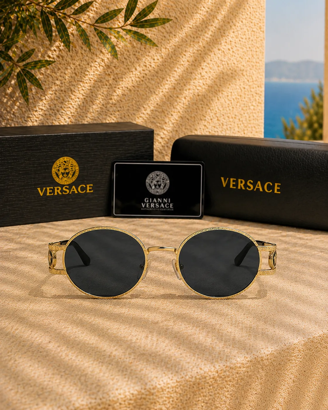 Versace Gianni Versace Vintage Mod. S68 Oval Gold Güneş Gözlüğü