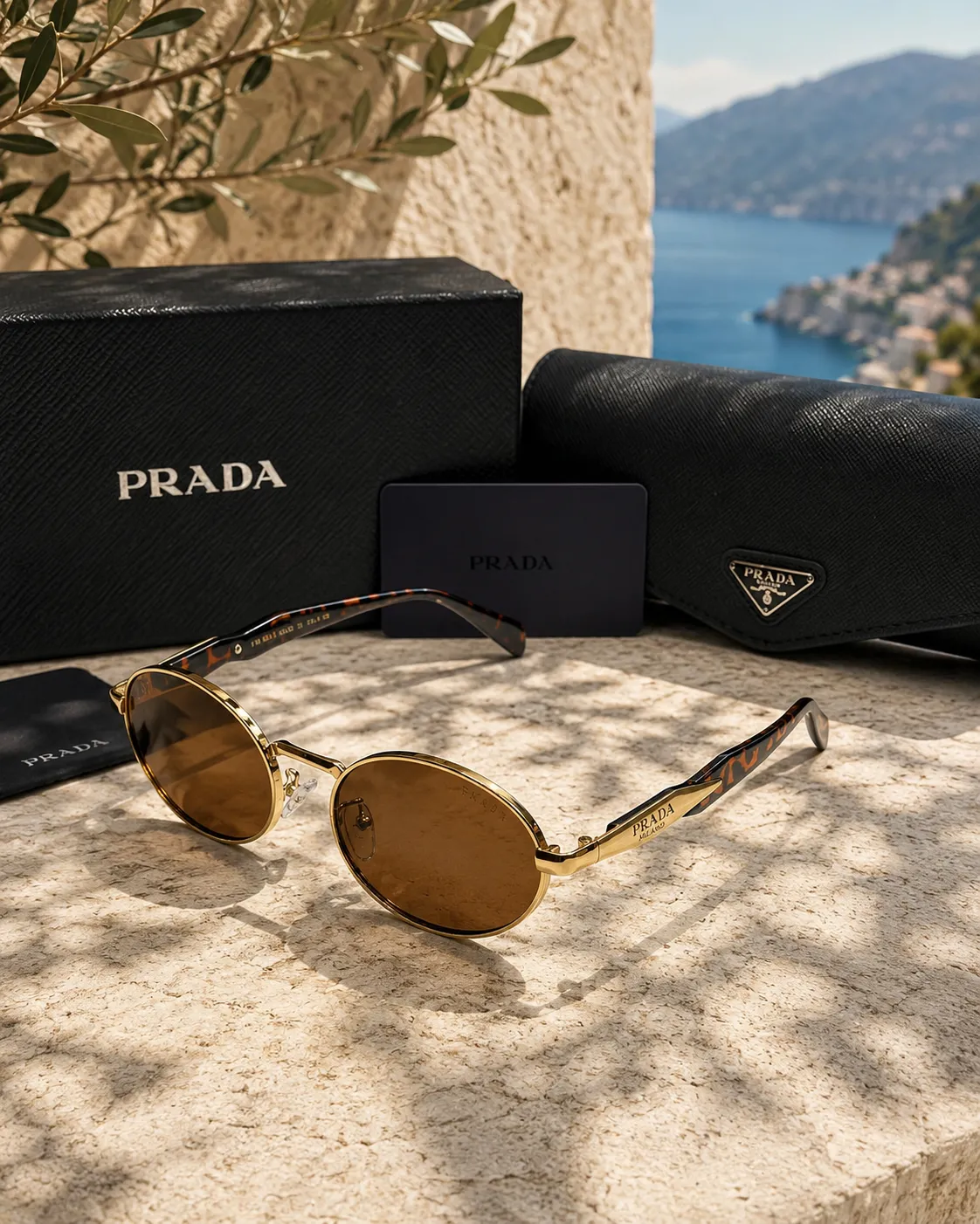 Prada Prada PR 65ZS Oval Metal Kadın / Unisex Güneş Gözlüğü