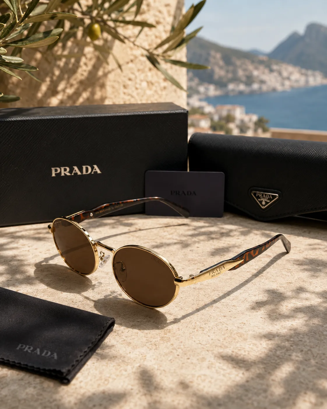 Prada Prada PR 65ZS Oval Metal Kadın / Unisex Güneş Gözlüğü