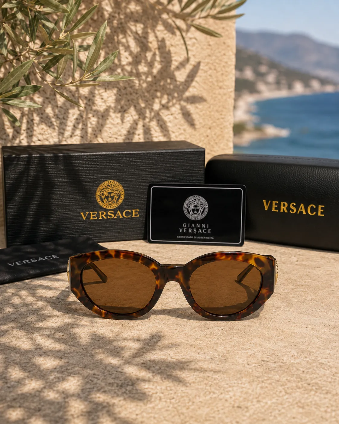 Versace Gianni Versace Mod. 420/C Col. 279 Vintage Leopar Desenli Güneş Gözlüğü