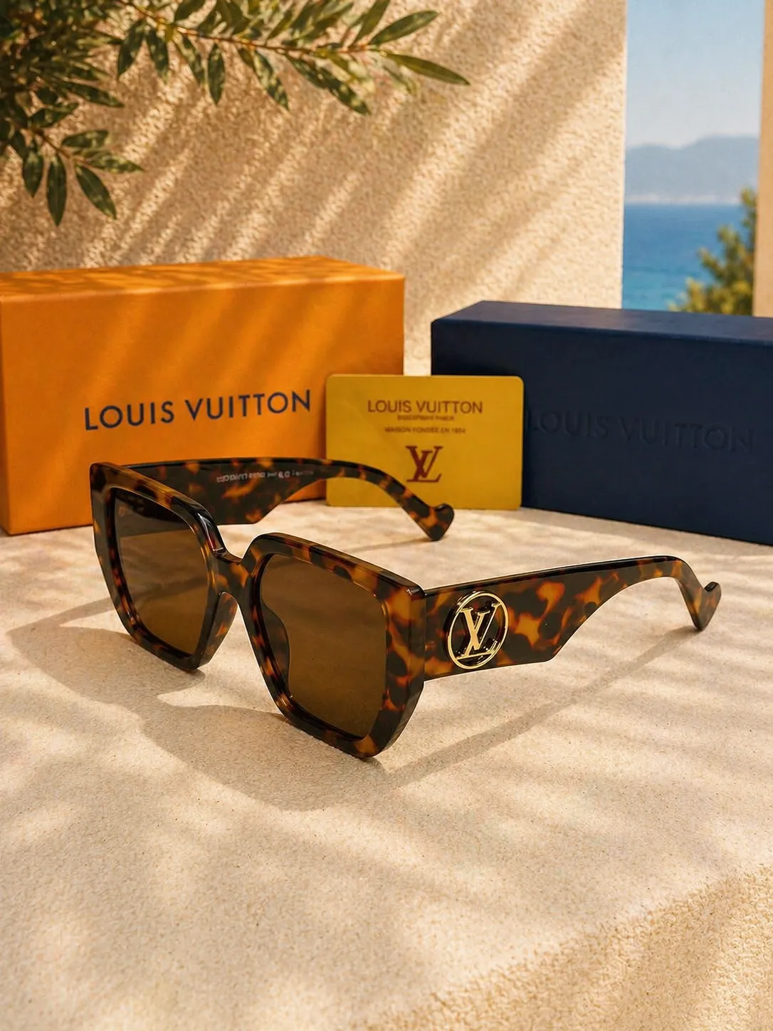 Louis Vuitton Louis Vuitton LV Logolu Tortoise Kadın Güneş Gözlüğü