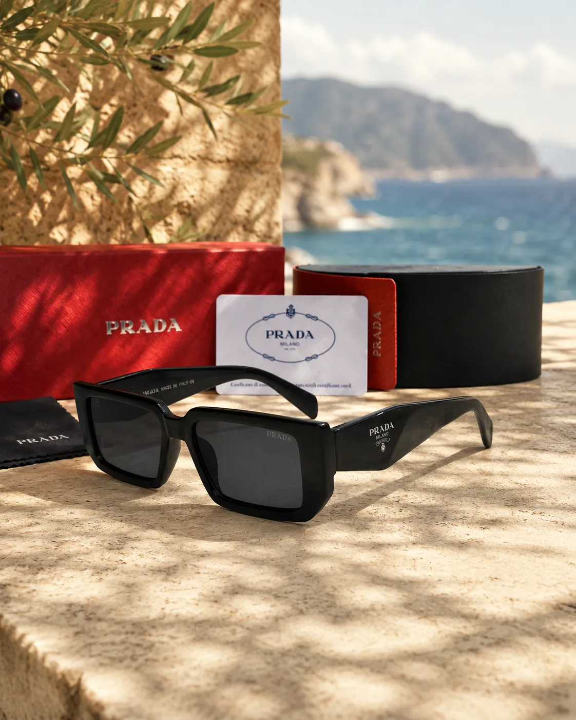 Prada Prada Symbole PR 27ZS 16K08Z Siyah Kemik Unisex Güneş Gözlüğü