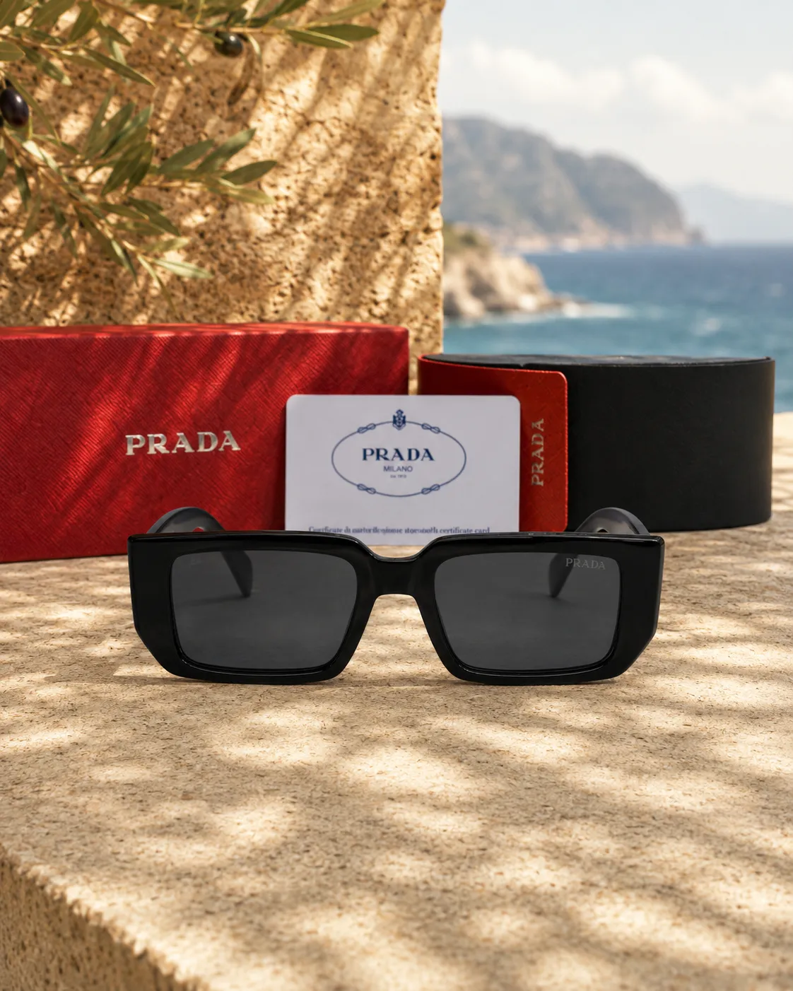 Prada Prada Symbole PR 27ZS 16K08Z Siyah Kemik Unisex Güneş Gözlüğü