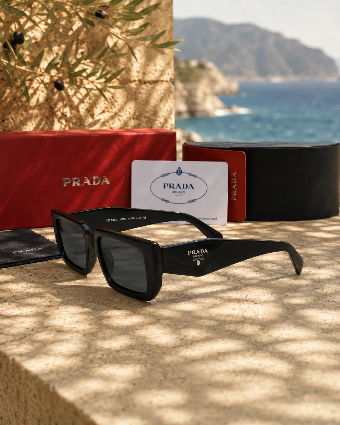 Prada Prada Symbole PR 27ZS 16K08Z Siyah Kemik Unisex Güneş Gözlüğü