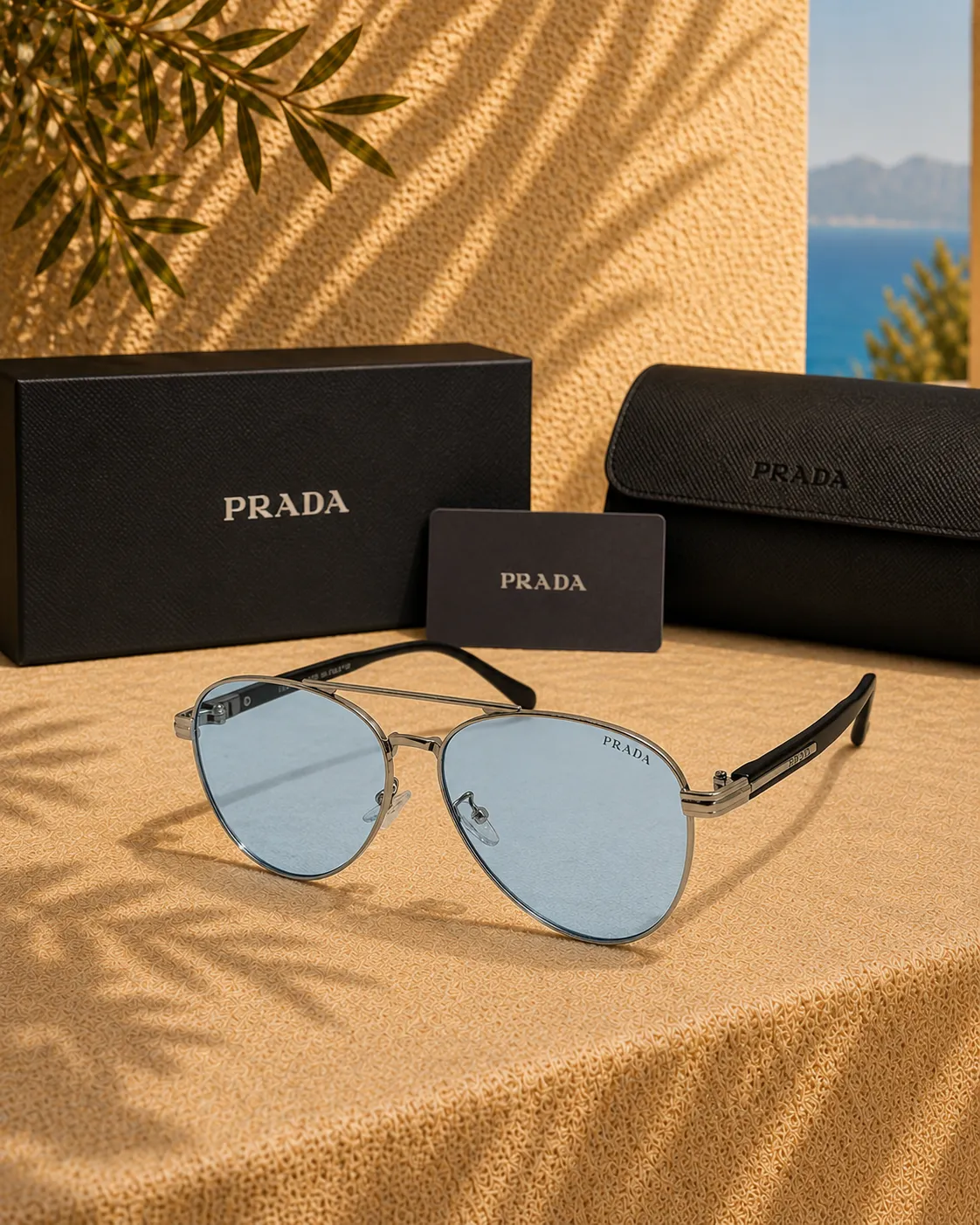 Prada Prada İkonik Metal Plakalı Pilot Erkek Güneş Gözlüğü