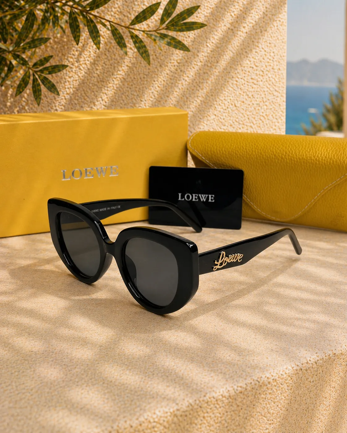 Loewe Loewe Curvy Butterfly / Cat-Eye Siyah Kadın Güneş Gözlüğü