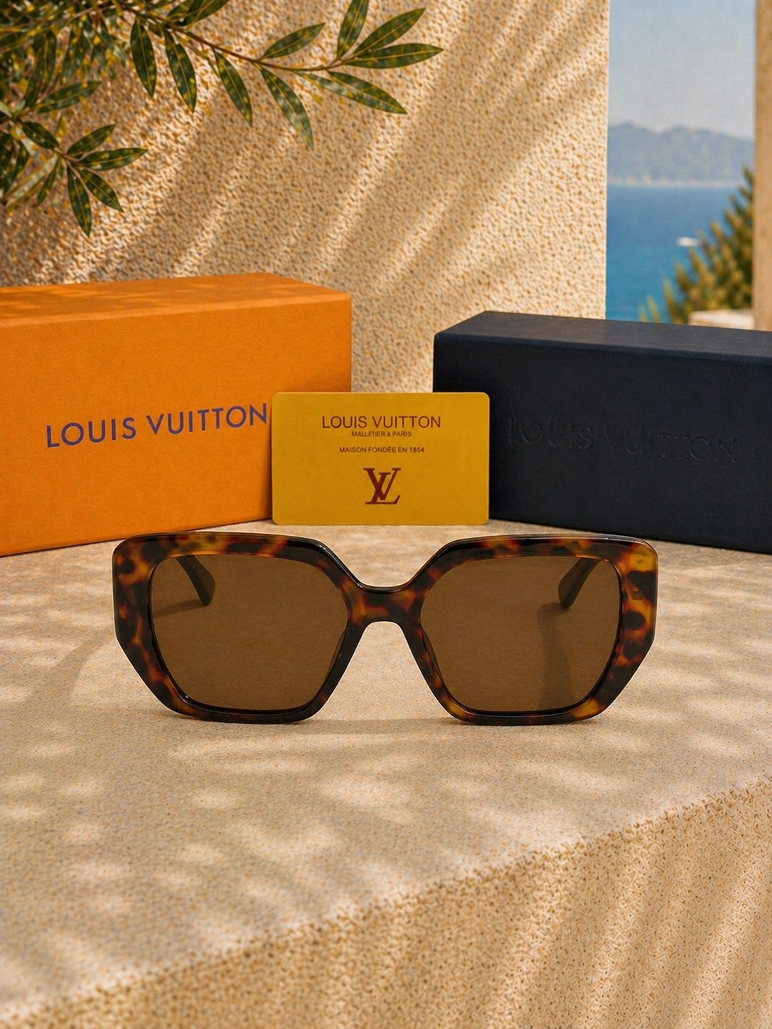 Louis Vuitton Louis Vuitton LV Logolu Tortoise Kadın Güneş Gözlüğü