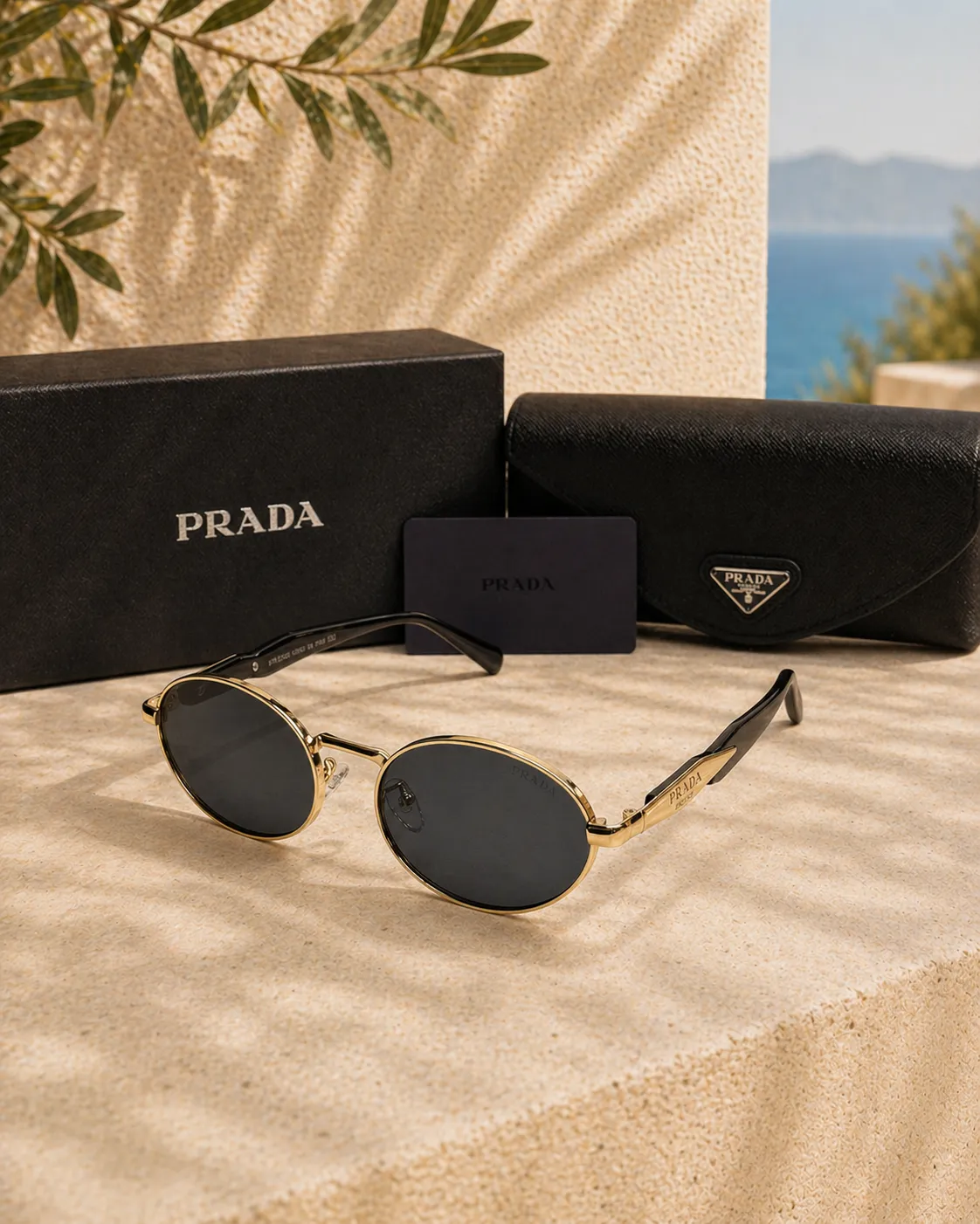 Prada Prada PR 65ZS ZVN09T Oval Metal Kadın Güneş Gözlüğü