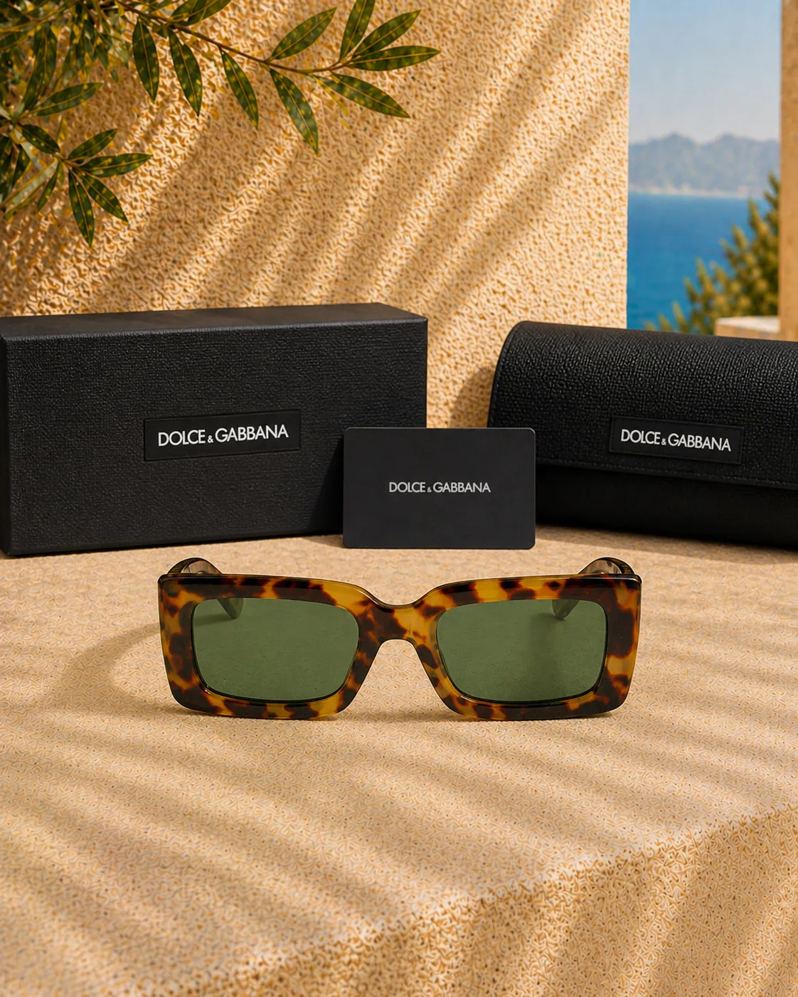 Dolce&Gabbana Dolce & Gabbana DG4416 Leopar Desenli Dikdörtgen Kadın Güneş Gözlüğü
