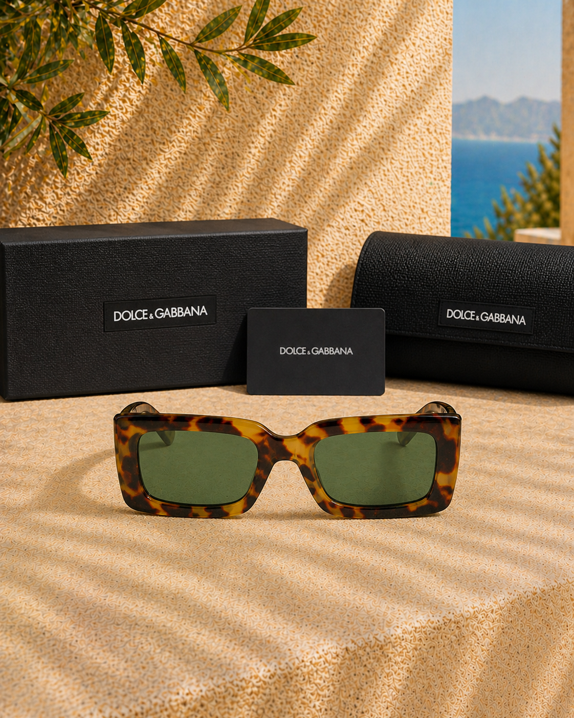 Dolce&Gabbana Dolce & Gabbana DG4416 Leopar Desenli Dikdörtgen Kadın Güneş Gözlüğü