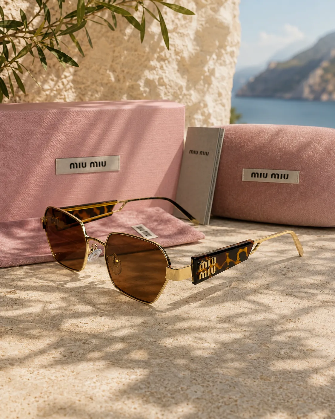 Miu Miu Miu Miu MU 53WS ZVN5S0 Geometrik Metal Kadın Güneş Gözlüğü