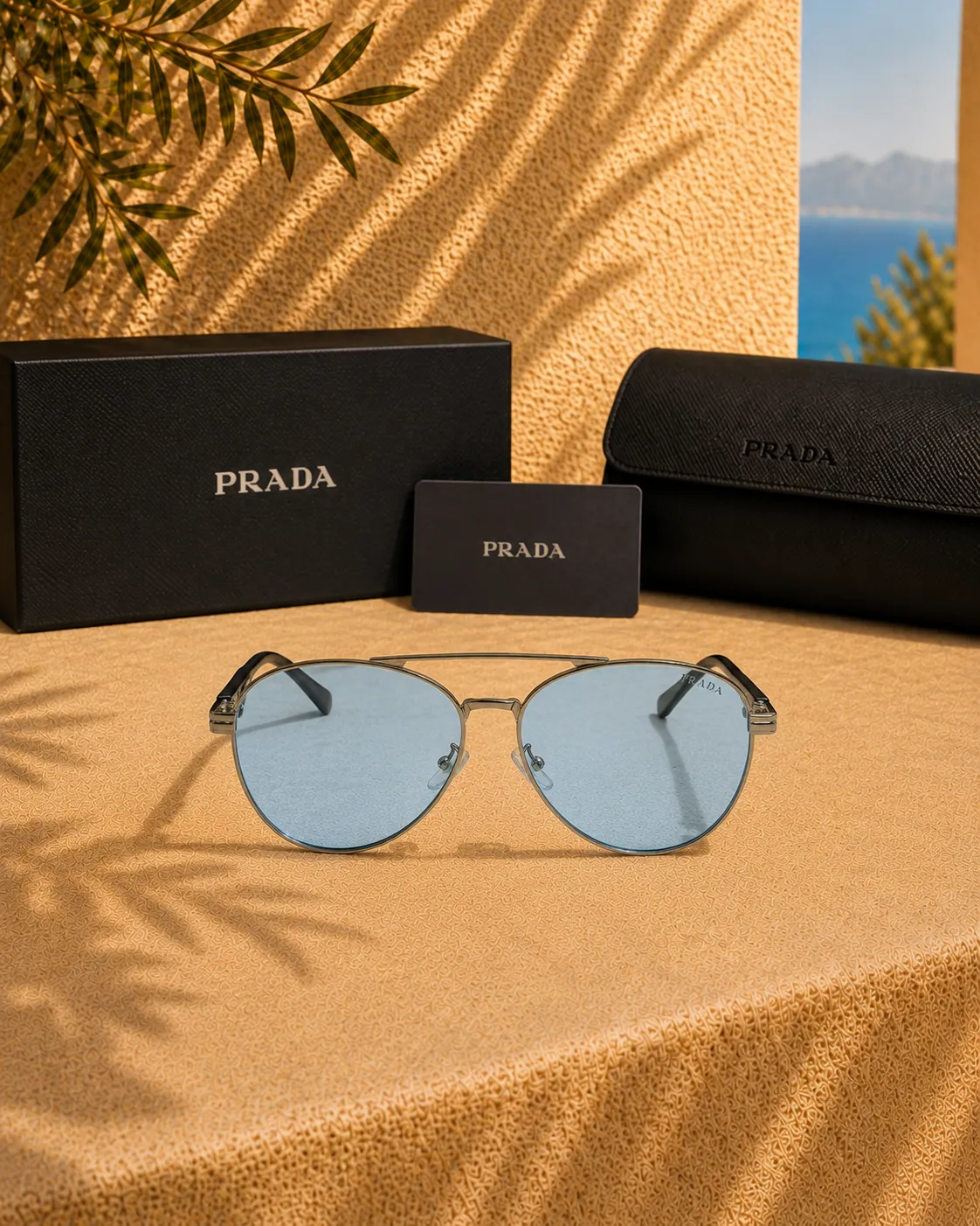 Prada Prada İkonik Metal Plakalı Pilot Erkek Güneş Gözlüğü