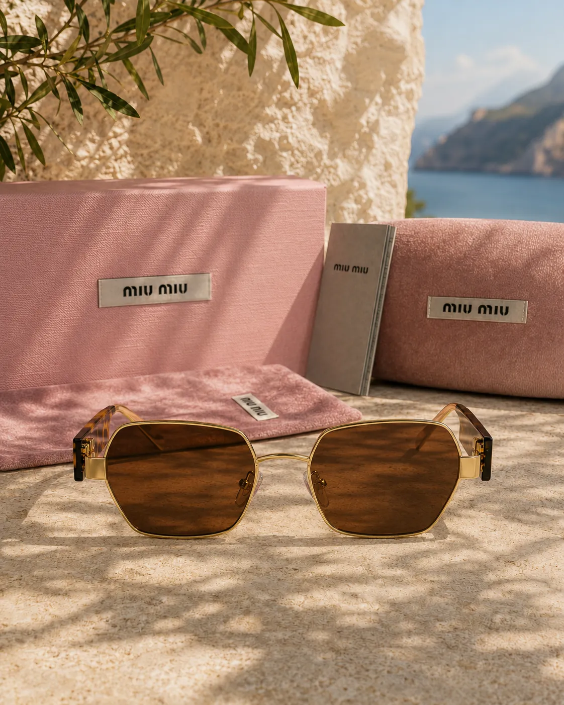 Miu Miu Miu Miu MU 53WS ZVN5S0 Geometrik Metal Kadın Güneş Gözlüğü