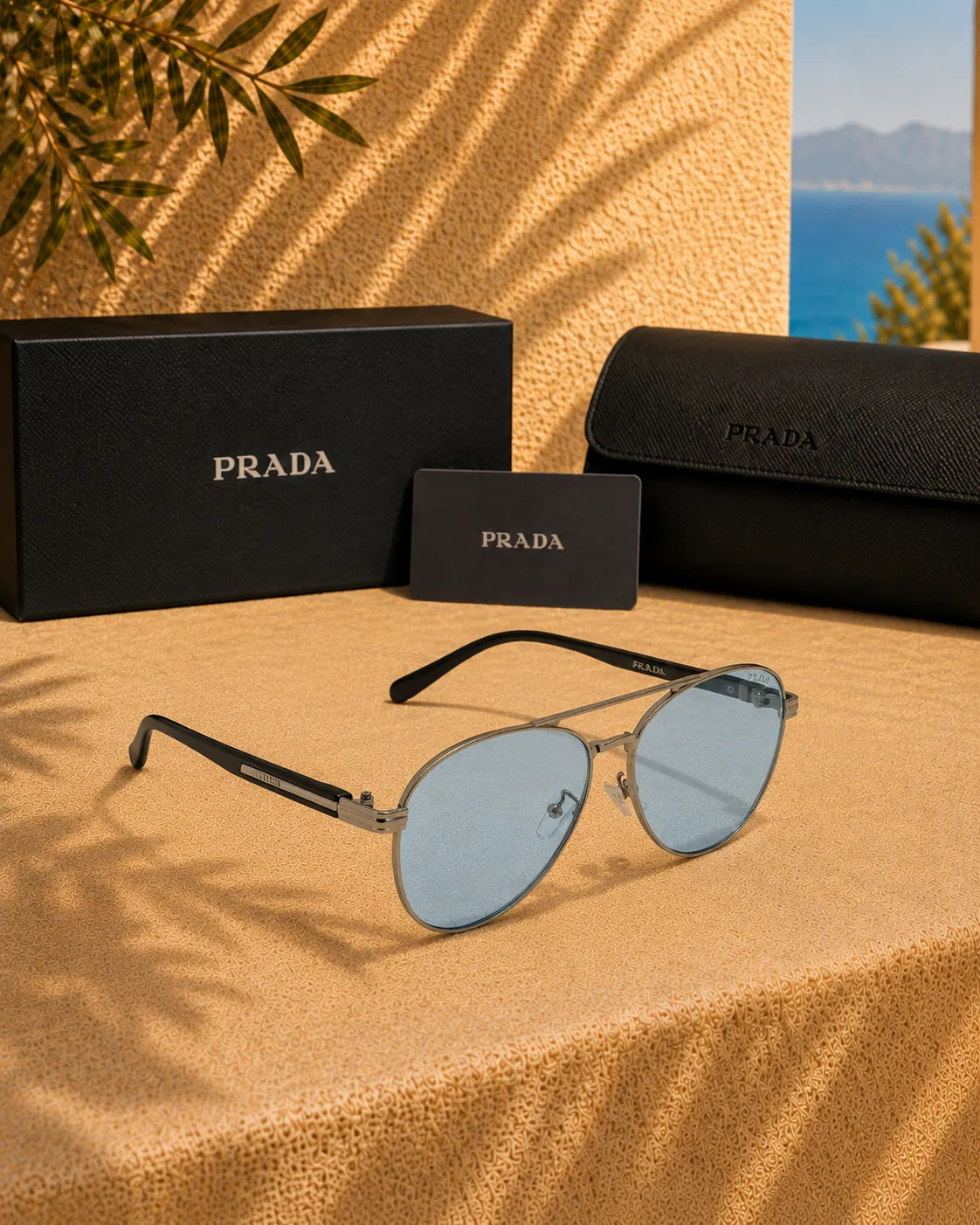 Prada Prada İkonik Metal Plakalı Pilot Erkek Güneş Gözlüğü